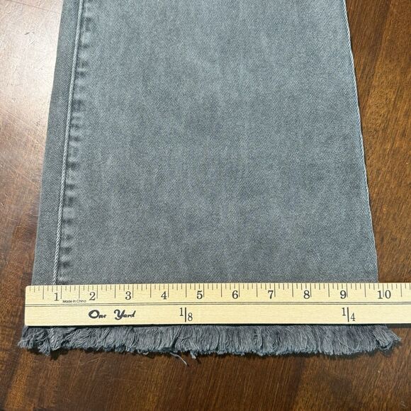 Zenana Flare Jeans Womens M Stretch Raw Hem Gray Denim Neutral Casual Boho - Picture 10 of 10